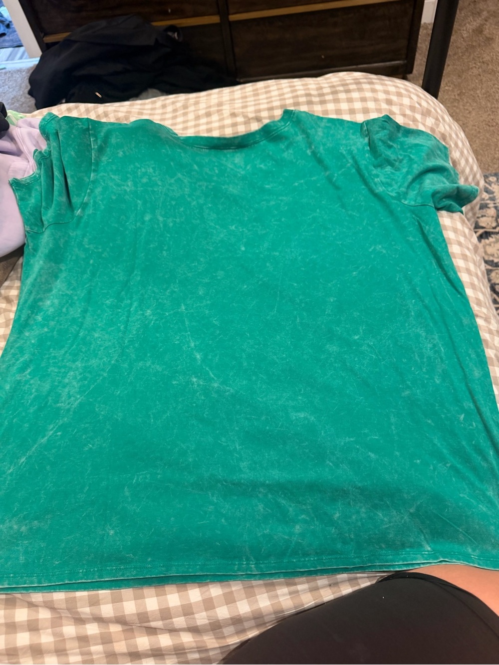 Acid wash green tee